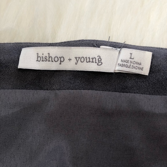 Bishop + Young Button Front Faux Suede Mini Skirt - Picture 3 of 4